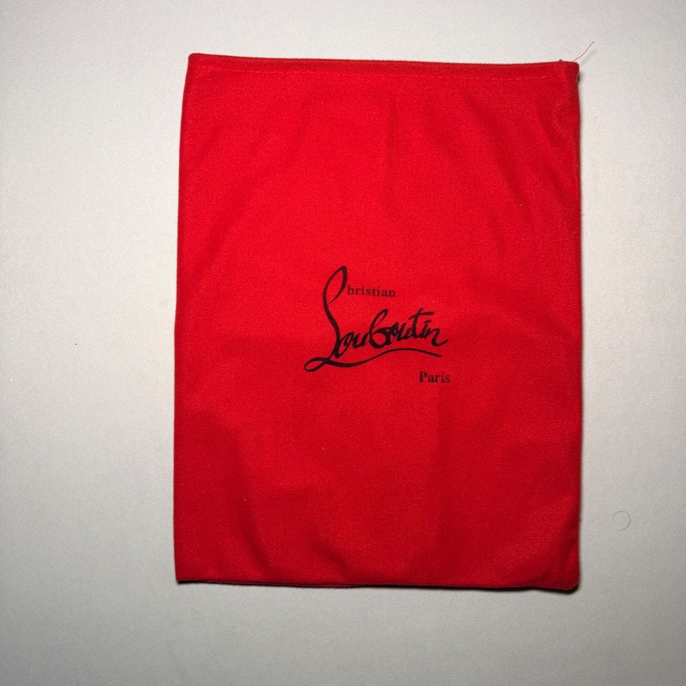 Christian Louboutin Dust Bag Red Velvet 11x13 Logo Shoe Handbag Storage Luxury
